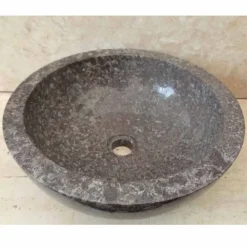 Viadurini Bathroom Steinwaschbecken-Aufsatzwaschbecken aus Naturstein grau Levi, Einzelstück