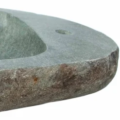 Viadurini Bathroom Steinwaschbecken-Aufsatzwaschbecken aus Naturstein Kai, mit Hahnloch