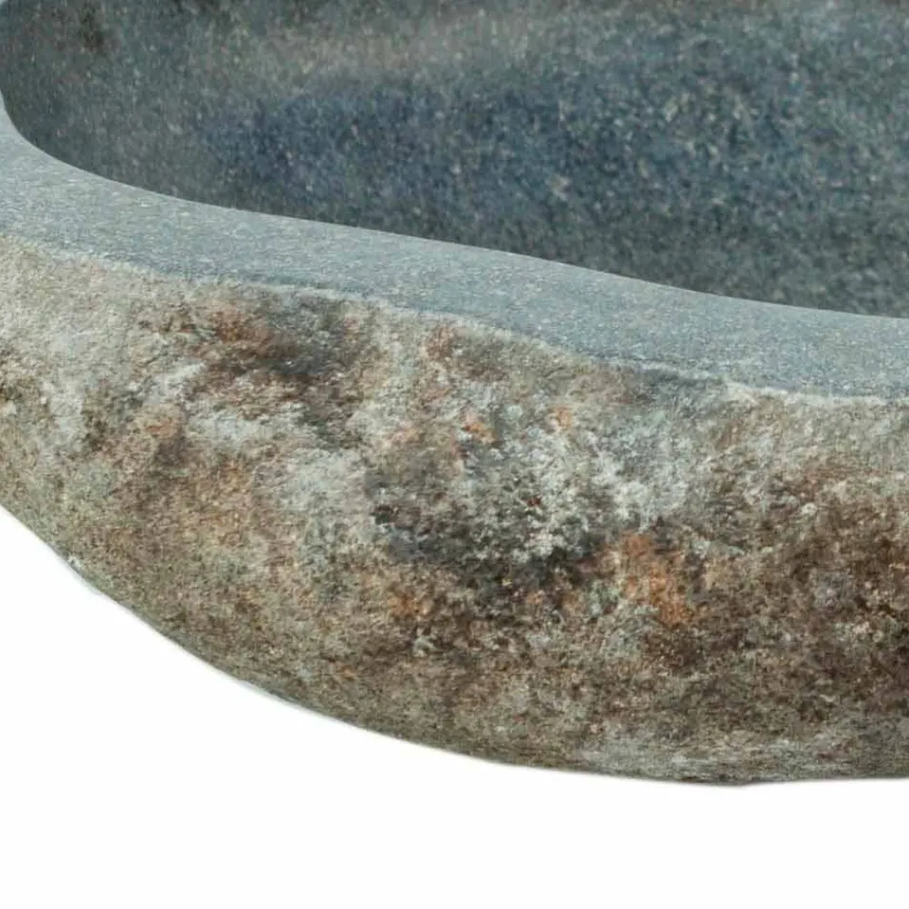 Viadurini Bathroom Steinwaschbecken-Aufsatzwaschbecken aus Naturstein Kai, mit Hahnloch