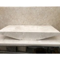 Viadurini Bathroom Steinwaschbecken-Aufsatzwaschbecken aus Naturstein weiß Vox, Einzelstück