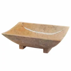 Viadurini Bathroom Steinwaschbecken-Aufsatzwaschbecken aus Naturstein Iria, 50x30x16 cm