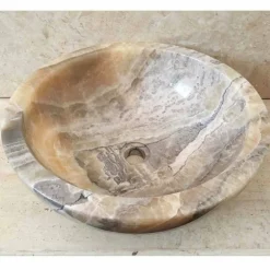 Viadurini Bathroom Steinwaschbecken-Aufsatzwaschbecken aus natürlichem Onyxstein Ana, handgefertigt