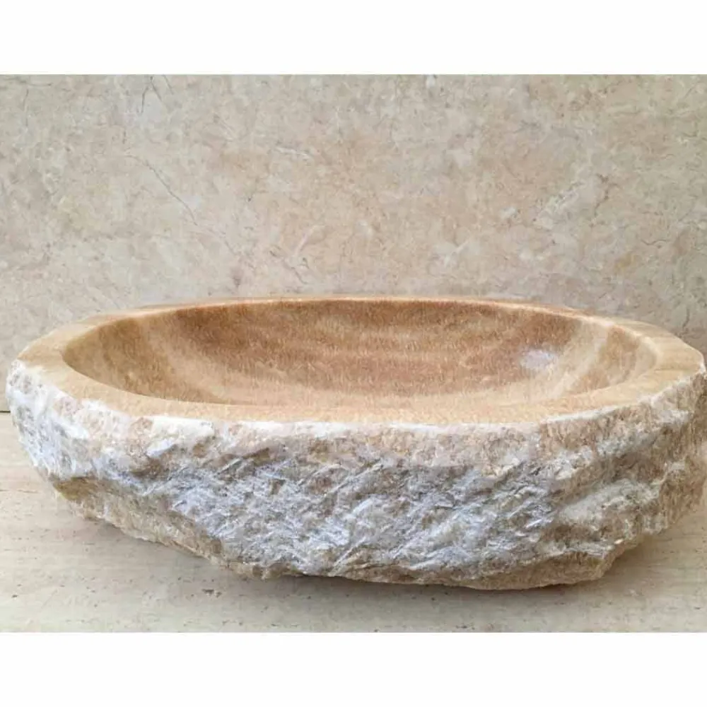 Viadurini Bathroom Steinwaschbecken-Aufsatzwaschbecken aus Naturstein Laia, Einzelstück