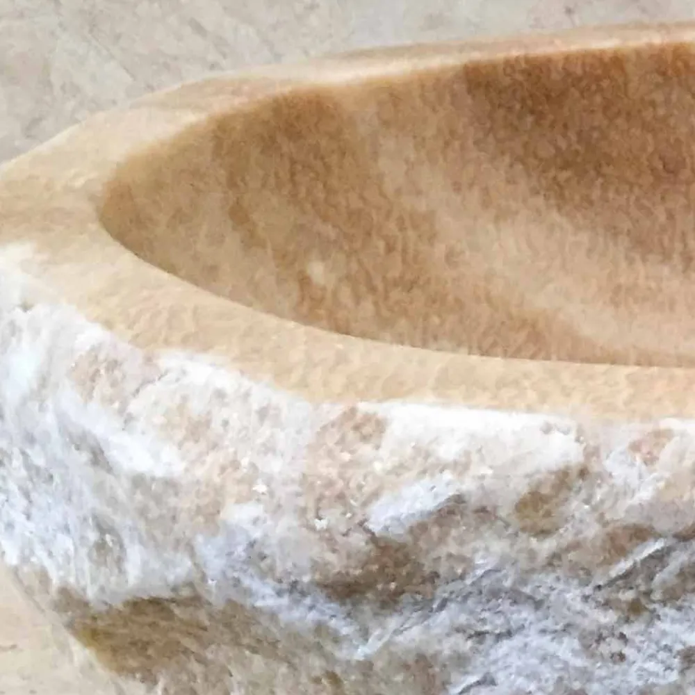 Viadurini Bathroom Steinwaschbecken-Aufsatzwaschbecken aus Naturstein Laia, Einzelstück