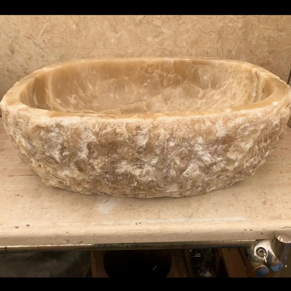 Viadurini Bathroom Steinwaschbecken-Aufsatzwaschbecken aus Naturstein Laia, Einzelstück