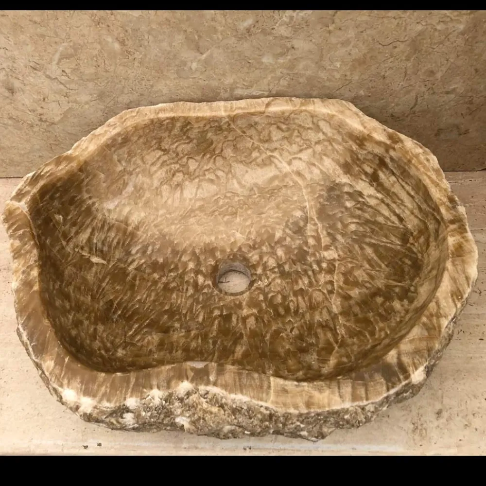 Viadurini Bathroom Steinwaschbecken-Aufsatzwaschbecken aus Naturstein Laia, Einzelstück