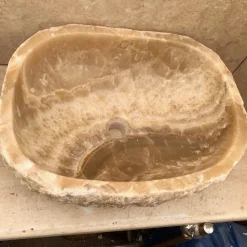 Viadurini Bathroom Steinwaschbecken-Aufsatzwaschbecken aus Naturstein Laia, Einzelstück