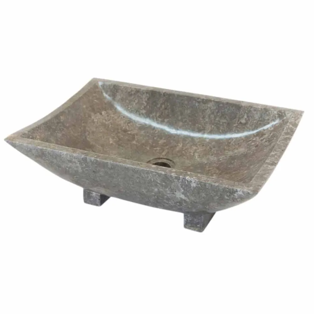 Viadurini Bathroom Steinwaschbecken-Aufsatzwaschbecken aus Naturstein grau Iria, Einzelstück