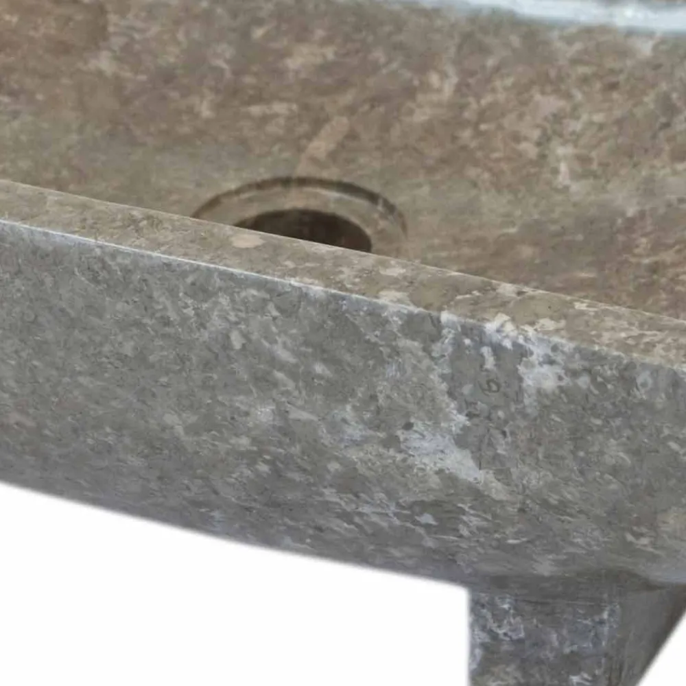 Viadurini Bathroom Steinwaschbecken-Aufsatzwaschbecken aus Naturstein grau Iria, Einzelstück