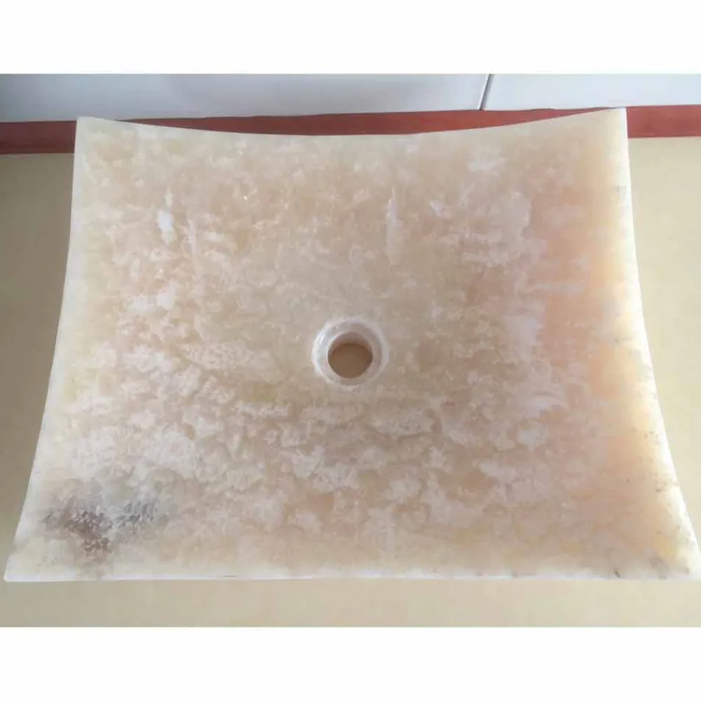 Viadurini Bathroom Steinwaschbecken-Aufsatzwaschbecken aus natürlichem Onyxstein Love, Einzelstück