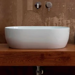 Viadurini Bathroom Farbige Waschbecken-Aufsatzwaschbecken aus weißer oder farbiger Keramik Star 55x35, hergestellt in Italien