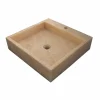 Viadurini Bathroom Steinwaschbecken-Aufsatzwaschbecken beige viereckig aus Onyx Ban Modell