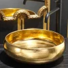 Viadurini Bathroom Keramikwaschbecken-Aufsatzwaschbecken Design aus Keramik Rako 24k Gold, Ramon