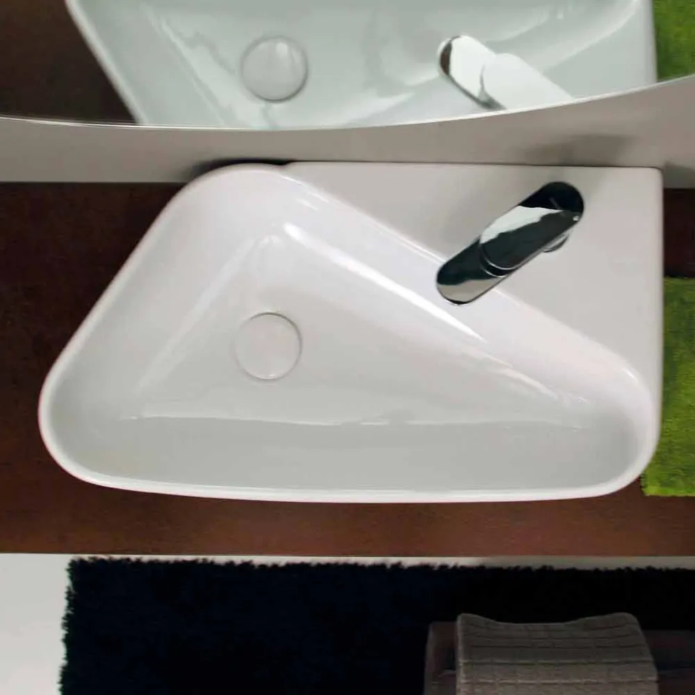 Viadurini Bathroom Keramikwaschbecken-Aufsatzwaschbecken Design aus Keramik, made in Italy Sheyla