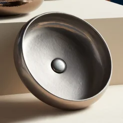 Viadurini Bathroom Waschbecken Aus Fire Clay-Aufsatzwaschbecken für Badezimmer aus Schamott, hergestellt in Italien – Tallone