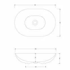 Viadurini Bathroom Keramikwaschbecken-Aufsatzwaschbecken im ovalen Design aus Keramik Made in Italy - Chain