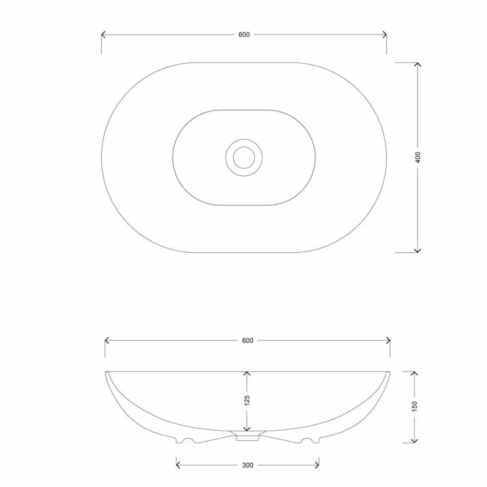 Viadurini Bathroom Keramikwaschbecken-Aufsatzwaschbecken im ovalen Design aus Keramik Made in Italy - Chain