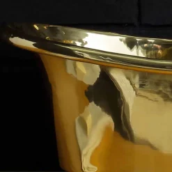 Viadurini Bathroom Metallwaschbecken-Aufsatzwaschbecken im Vintage-Design komplett aus Calla-Messing