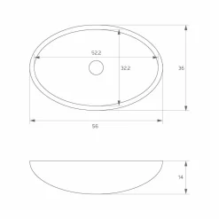 Viadurini Bathroom Design Waschbecken Aus Solid Surface-Aufsatzwaschbecken in einer Olavenform in Italien hergestellt, Frascati