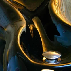 Viadurini Design Design Waschbecken Aus Solid Surface-Aufsatzwaschbecken in modernem Design schwarz oder pink Goldline