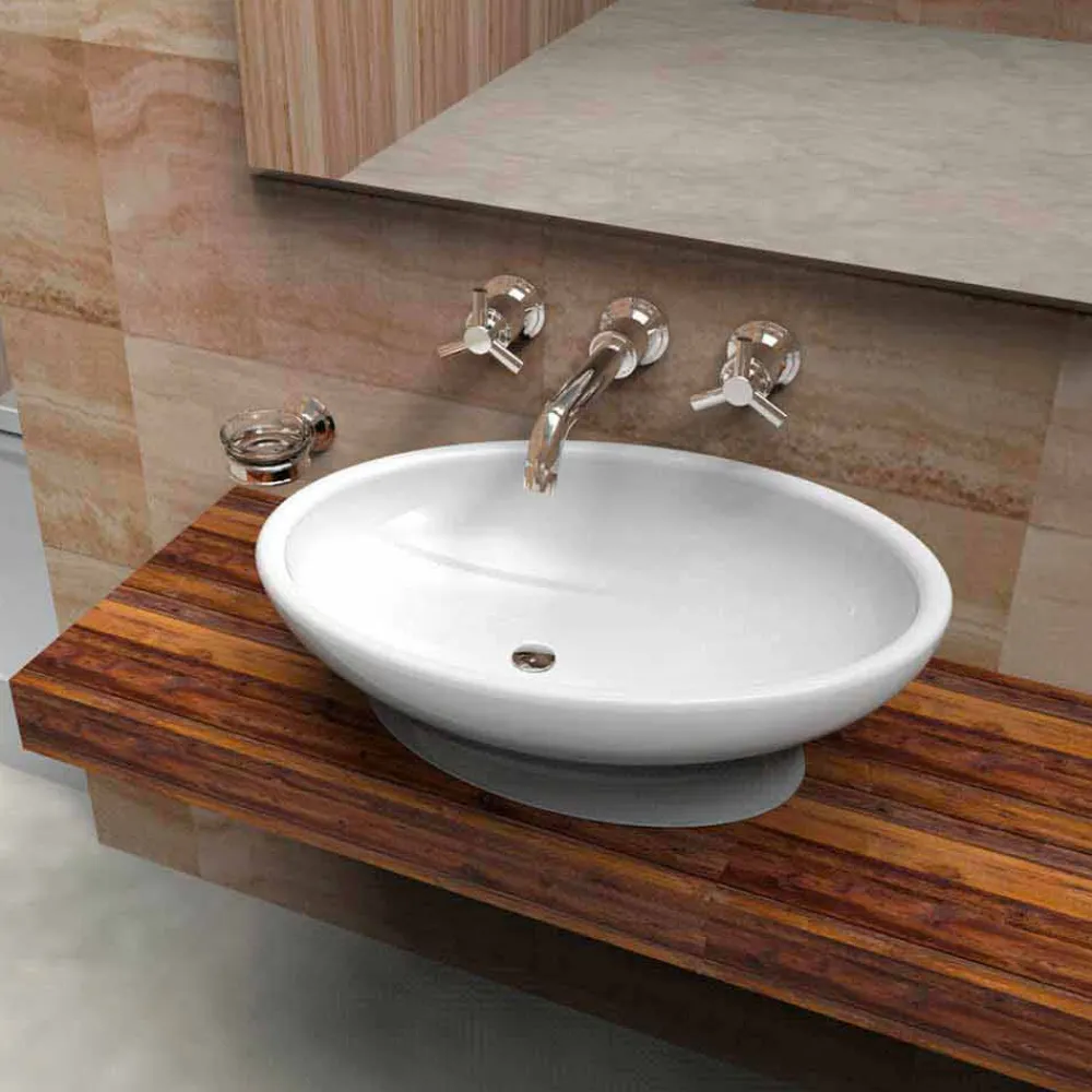 Viadurini Design Design Waschbecken Aus Solid Surface-Aufsatzwaschbecken in modernem Design Egg Made in Italy