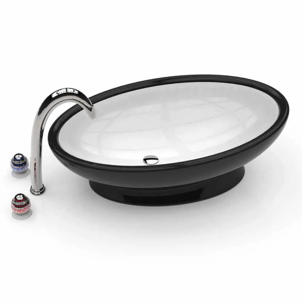 Viadurini Design Design Waschbecken Aus Solid Surface-Aufsatzwaschbecken in modernem Design Egg Made in Italy