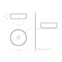 Viadurini Bathroom Waschbecken Aus Fire Clay-Aufsatzwaschbecken in Raku-Ton-Platin-Finish, hergestellt in Italien – Ribano