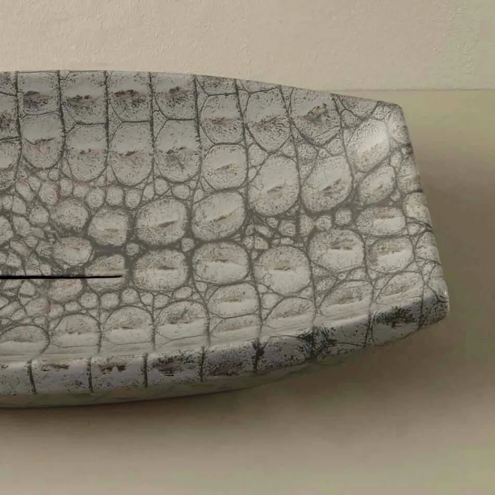 Viadurini Bathroom Farbige Waschbecken-Aufsatzwaschbecken, Keramik, Kaiman, modernes Design Laura made Italy