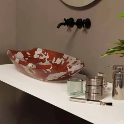 Viadurini Bathroom Farbige Waschbecken-Aufsatzwaschbecken, Keramik, gescheckt, made in Italy Laura Design