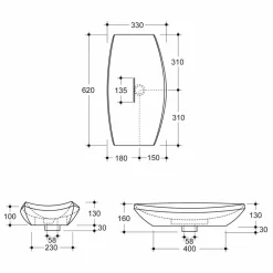 Viadurini Bathroom Farbige Waschbecken-Aufsatzwaschbecken, Keramik, gescheckt, made in Italy Laura Design