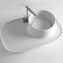 Viadurini Bathroom Keramikwaschbecken-Aufsatzwaschbecken mit integriertem Regal aus farbiger Keramik - Uber