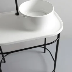 Viadurini Bathroom Keramikwaschbecken-Aufsatzwaschbecken mit Regal und Metallstruktur Made in Italy - Uber