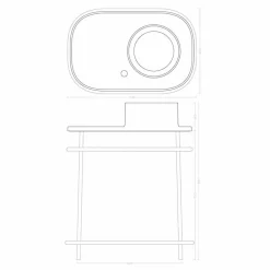 Viadurini Bathroom Keramikwaschbecken-Aufsatzwaschbecken mit Regal und Metallstruktur Made in Italy - Uber