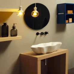 Viadurini Bathroom Keramikwaschbecken-Aufsatzwaschbecken modernes Design, weiße Keramik made in Italy Cubo