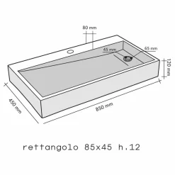 Viadurini Bathroom Steinwaschbecken-Aufsatzwaschbecken schwarz mit schrägen Ablauf aus Basalt Schwarz Chao