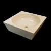 Viadurini Bathroom Steinwaschbecken-Aufsatzwaschbecken viereckig aus Naturstein weiß Jiny