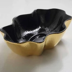 Viadurini Bathroom Farbige Waschbecken-Aufsatzwaschbecken,schwarze goldfarbene Keramik Design made Italy Cubo