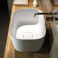Viadurini Bathroom Design Waschbecken Aus Solid Surface-Aufsatzwaschschale in Italien hergestellt, Lallio
