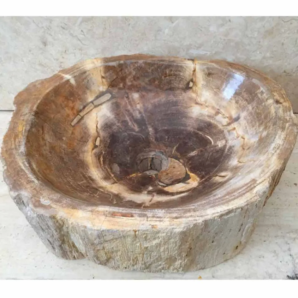 Viadurini Bathroom Steinwaschbecken-Aufsatzwaschtisch aus verchromtem Holz Star Big, Einzelstück