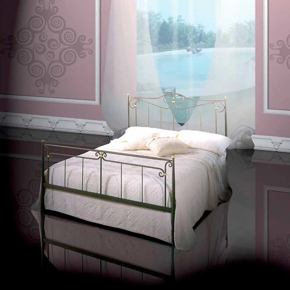 Viadurini Night Design Maßgeschneiderte Möbel|Schmiedeeisen Doppelbetten-Auriga Doppelbett aus Schmiedeeisen in Design