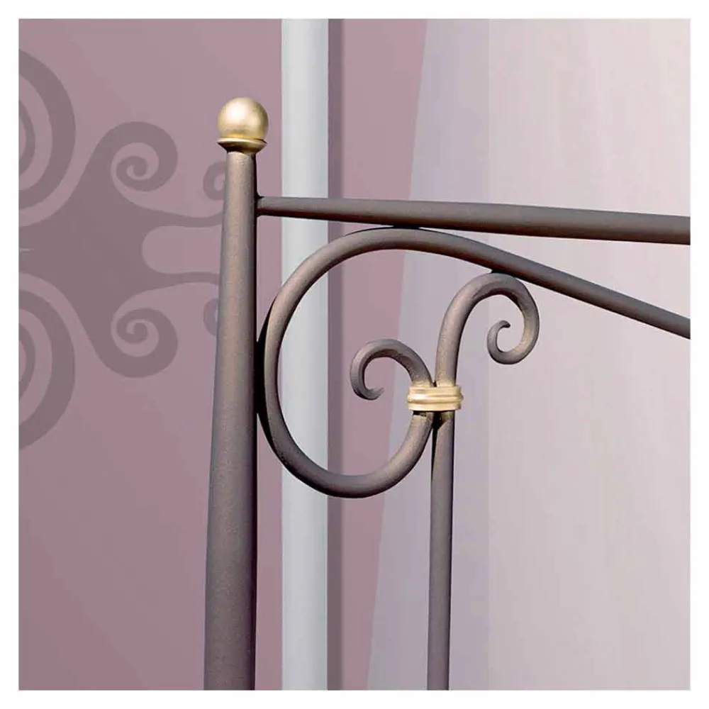 Viadurini Night Design Maßgeschneiderte Möbel|Schmiedeeisen Doppelbetten-Auriga Doppelbett aus Schmiedeeisen in Design