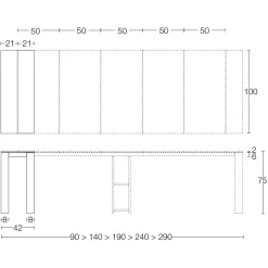 Viadurini in the Garden Ausziehbarer Konsolentisch-Ausziehbare Außenkonsole mit Metallsockel und HPL-Platte - Aghetto