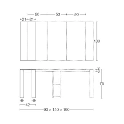 Viadurini in the Garden Ausziehbarer Konsolentisch-Ausziehbare Außenkonsole mit Metallsockel und HPL-Platte - Aghetto