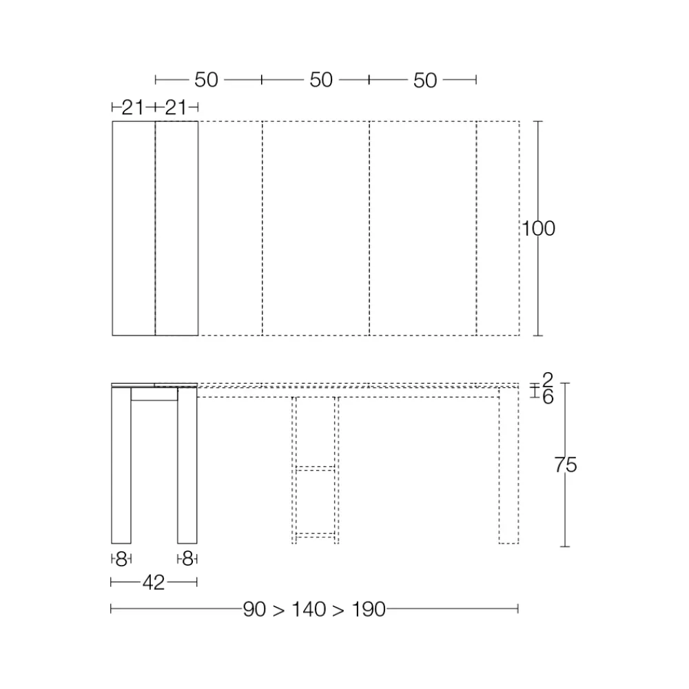 Viadurini in the Garden Ausziehbarer Konsolentisch-Ausziehbare Außenkonsole mit Metallsockel und HPL-Platte - Aghetto