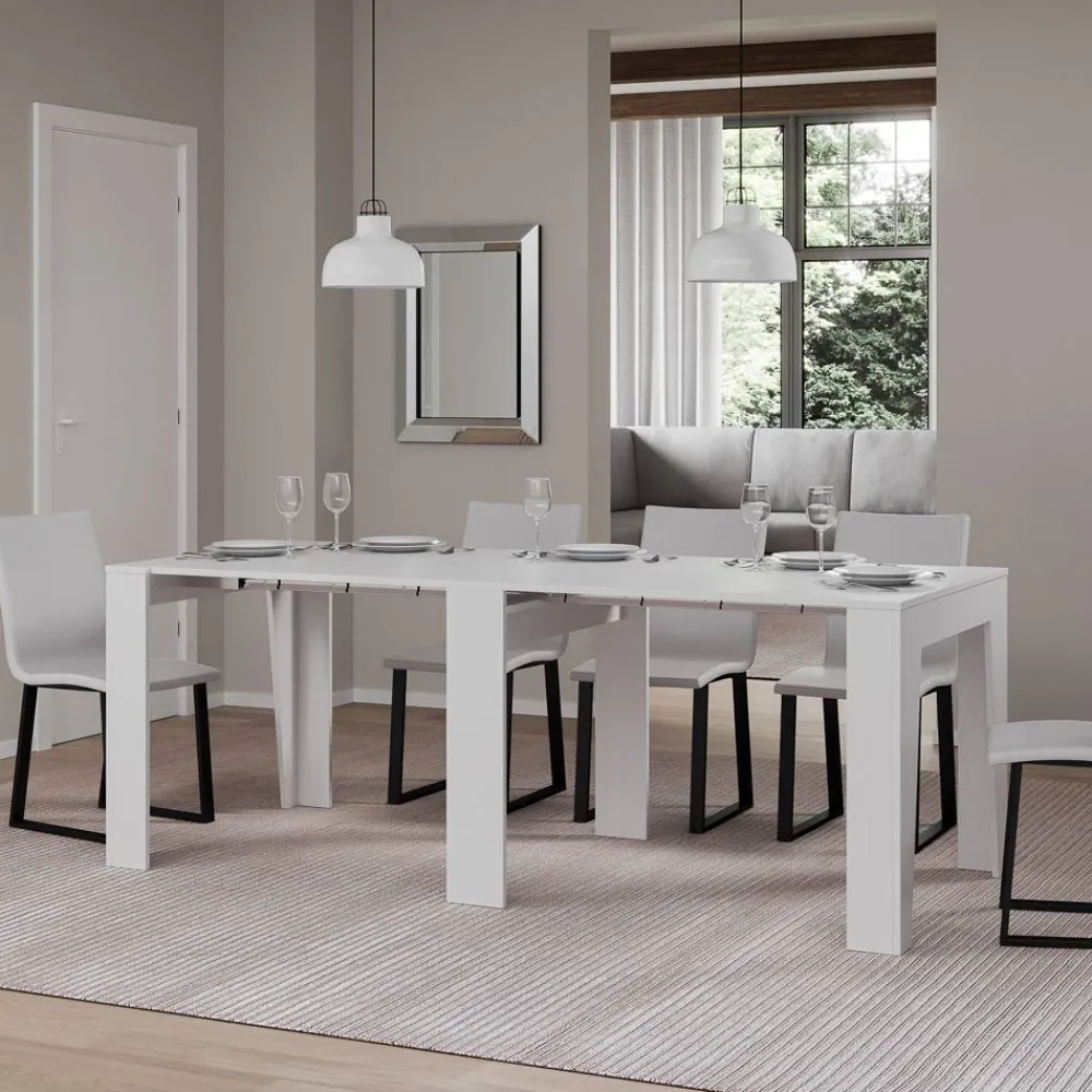 Viadurini Living Ausziehbarer Konsolentisch-Ausziehbare Konsole auf 211 cm aus Melamin, hergestellt in Italien – Incantesimo