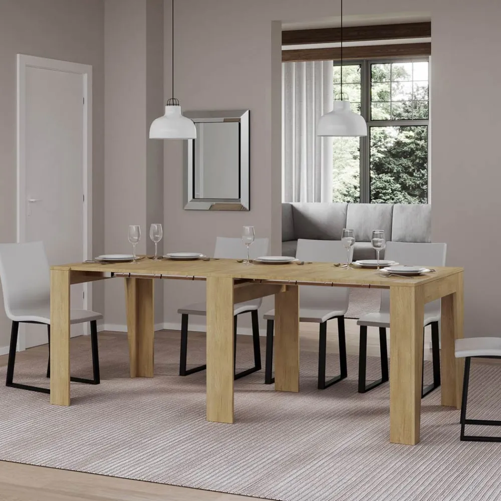 Viadurini Living Ausziehbarer Konsolentisch-Ausziehbare Konsole auf 211 cm aus Melamin, hergestellt in Italien – Incantesimo