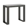 Viadurini Living Ausziehbarer Konsolentisch-Ausziehbare Konsole auf 300 cm mit Anthrazit- und Holzrahmen, hergestellt in Italien – Fata