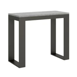 Viadurini Living Ausziehbarer Konsolentisch-Ausziehbare Konsole auf 300 cm mit Anthrazit- und Holzrahmen, hergestellt in Italien – Fata