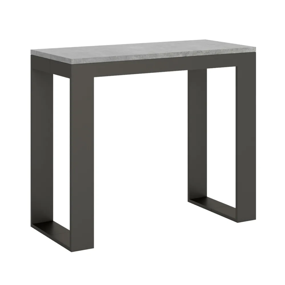 Viadurini Living Ausziehbarer Konsolentisch-Ausziehbare Konsole auf 300 cm mit Anthrazit- und Holzrahmen, hergestellt in Italien – Fata