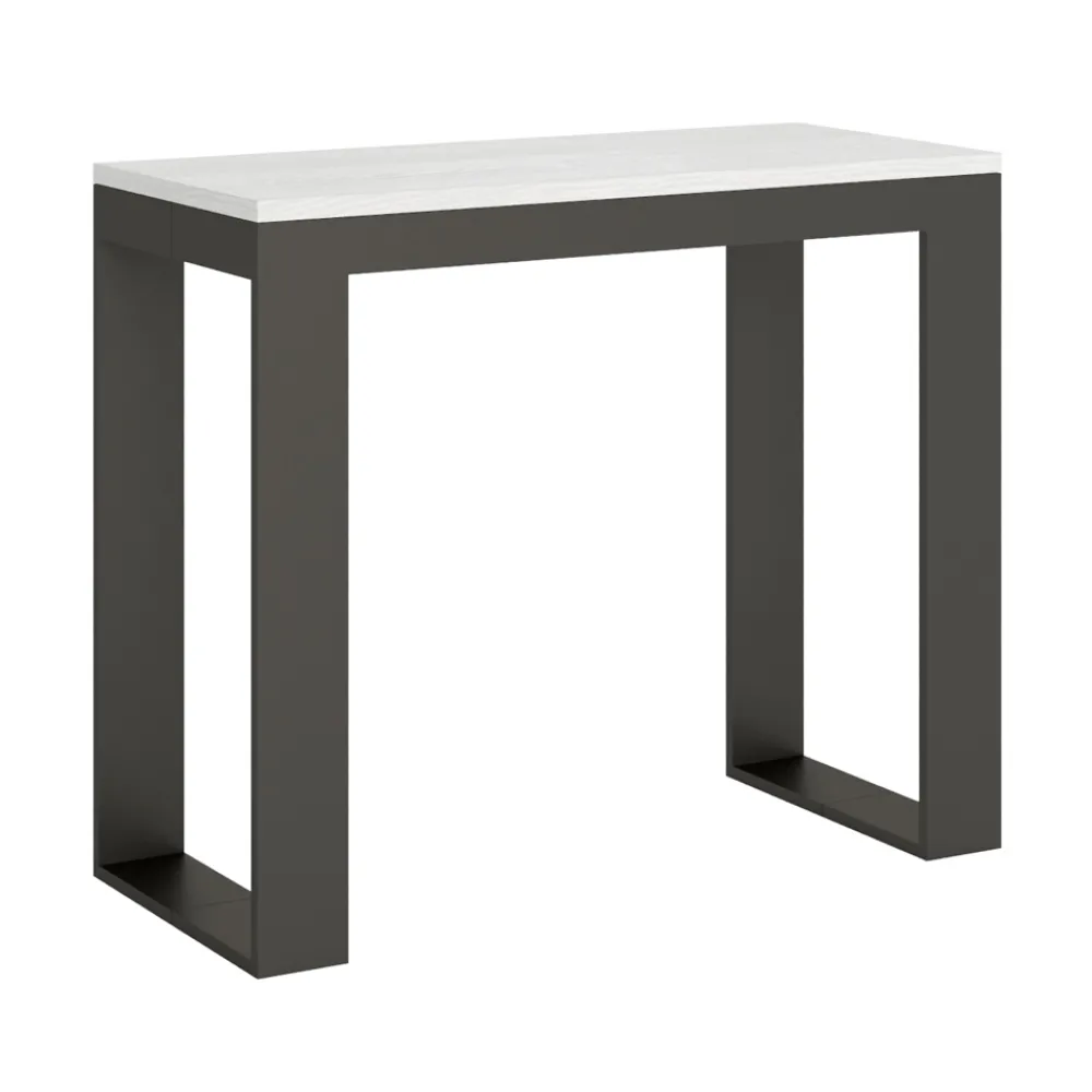 Viadurini Living Ausziehbarer Konsolentisch-Ausziehbare Konsole auf 300 cm mit Anthrazit- und Holzrahmen, hergestellt in Italien – Fata